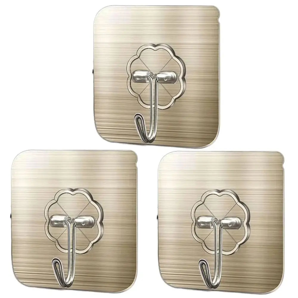 1/3Pcs Transparent Self Adhesive Hooks Seamless Wall Hangers Waterproof Oilproof Reusable Hanging Hook for Kitchen Bath