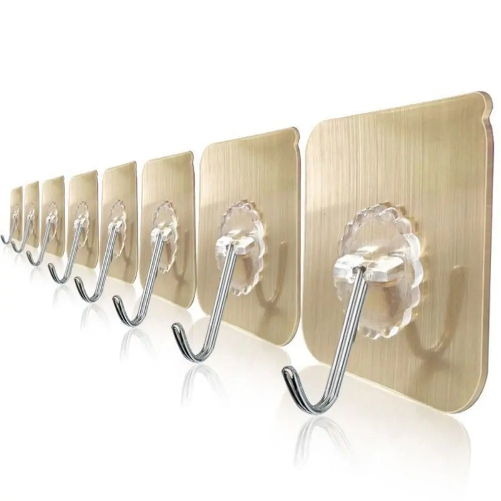 1/3Pcs Transparent Self Adhesive Hooks Seamless Wall Hangers Waterproof Oilproof Reusable Hanging Hook for Kitchen Bath