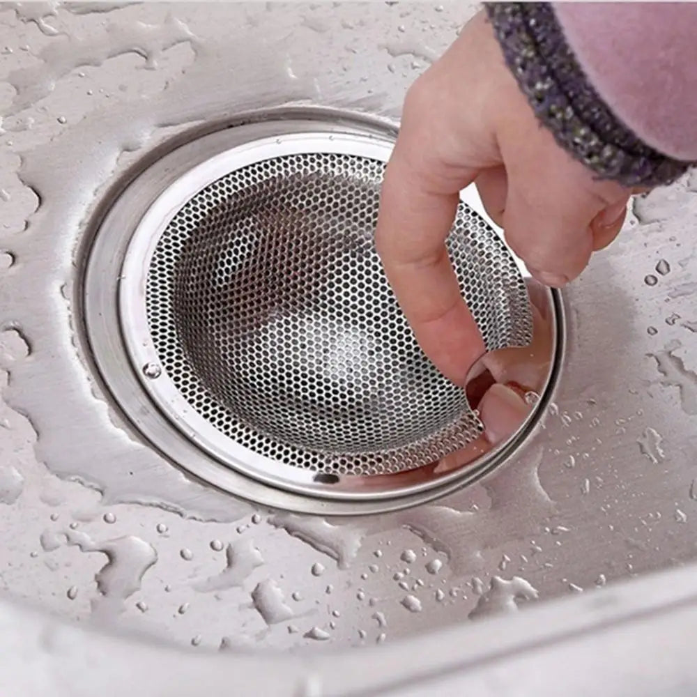 Kitchen Sink Filter Stainless Steel Mesh Sink Strainer Filter Bathroom Sink Strainer Drain Hole Filter Trap Waste Screen