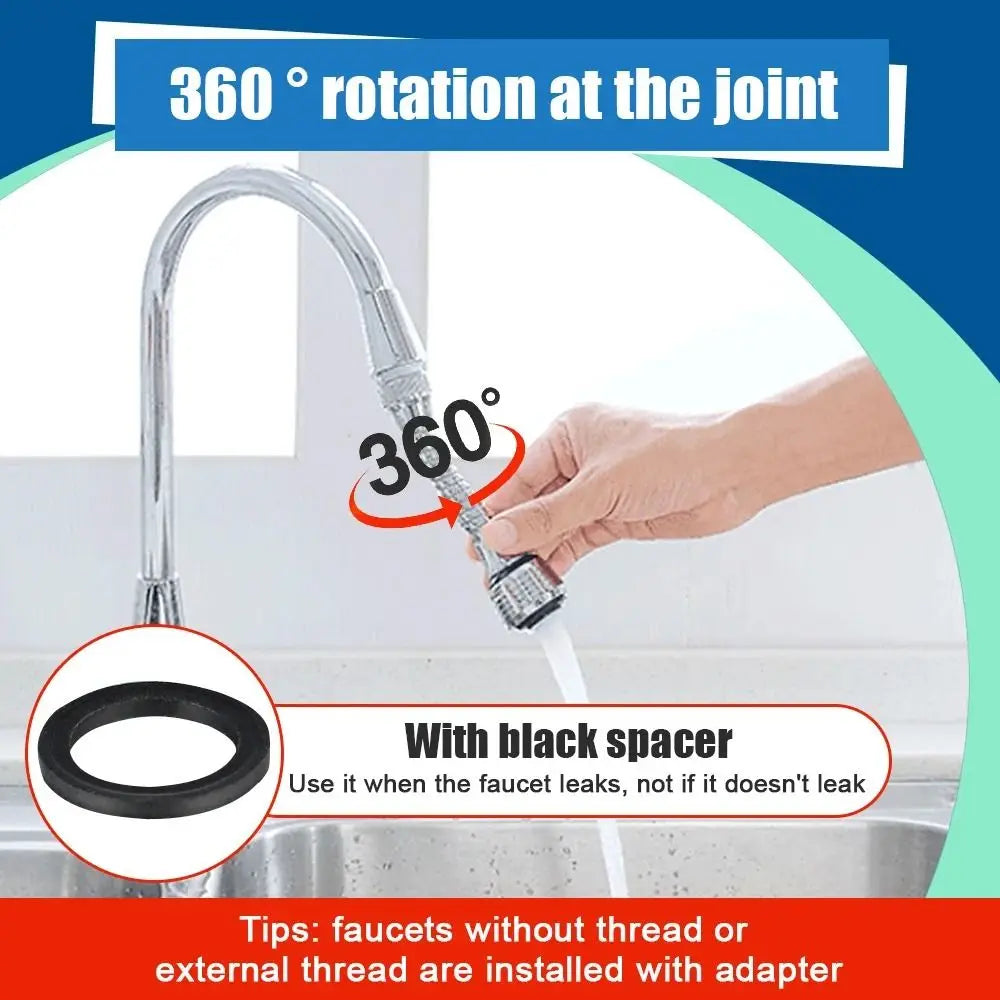 1Set Dual Mode Booster Nozzle Extender 360 Degree Faucet Water Saver Universal Rotating Bubbler Bathroom Kitchen Tools Dual Mode