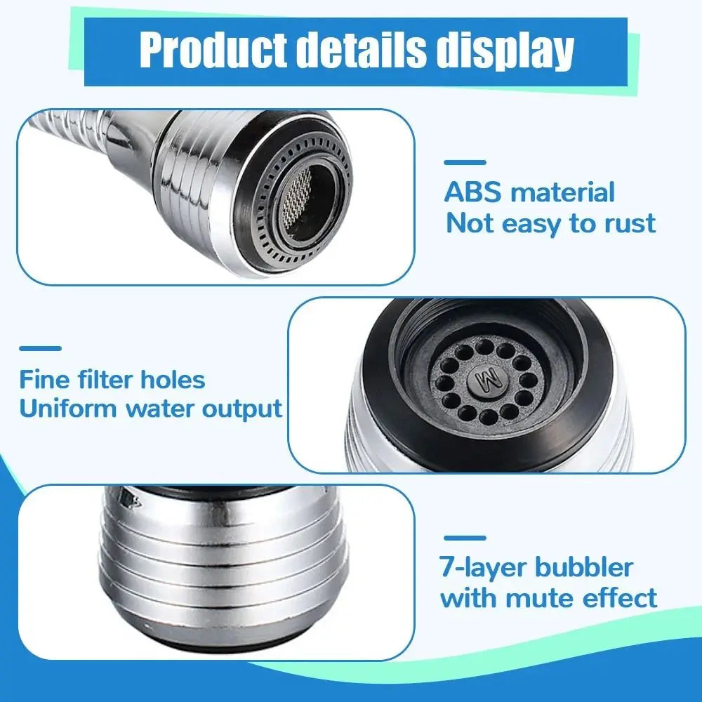 1Set Dual Mode Booster Nozzle Extender 360 Degree Faucet Water Saver Universal Rotating Bubbler Bathroom Kitchen Tools Dual Mode