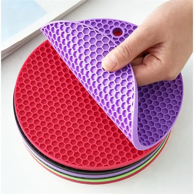 Multifunction Heat Resistant Silicone Mat Drink Cup Coasters Anti-scalding Anti-slip Heat Insulation Pot Mat Kitchen Accessories