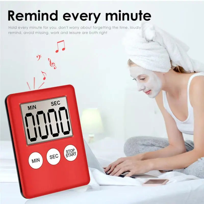 mini LCD Digital Countdown Timer Ultra-thin magnet clock sleep stopwatch Kitchen Countdown clock Timer For Home Office