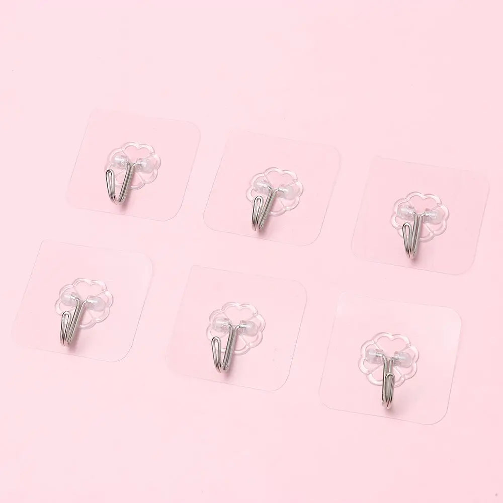 1/3Pcs Transparent Self Adhesive Hooks Seamless Wall Hangers Waterproof Oilproof Reusable Hanging Hook for Kitchen Bath