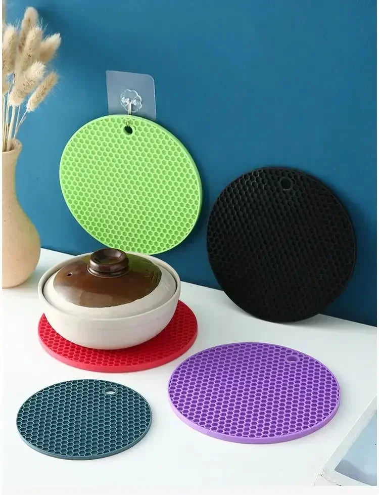 Multifunction Heat Resistant Silicone Mat Drink Cup Coasters Anti-scalding Anti-slip Heat Insulation Pot Mat Kitchen Accessories