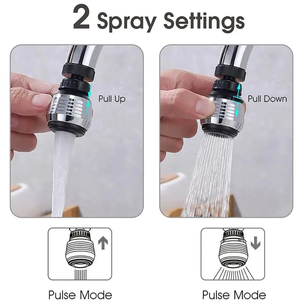 1Set Dual Mode Booster Nozzle Extender 360 Degree Faucet Water Saver Universal Rotating Bubbler Bathroom Kitchen Tools Dual Mode