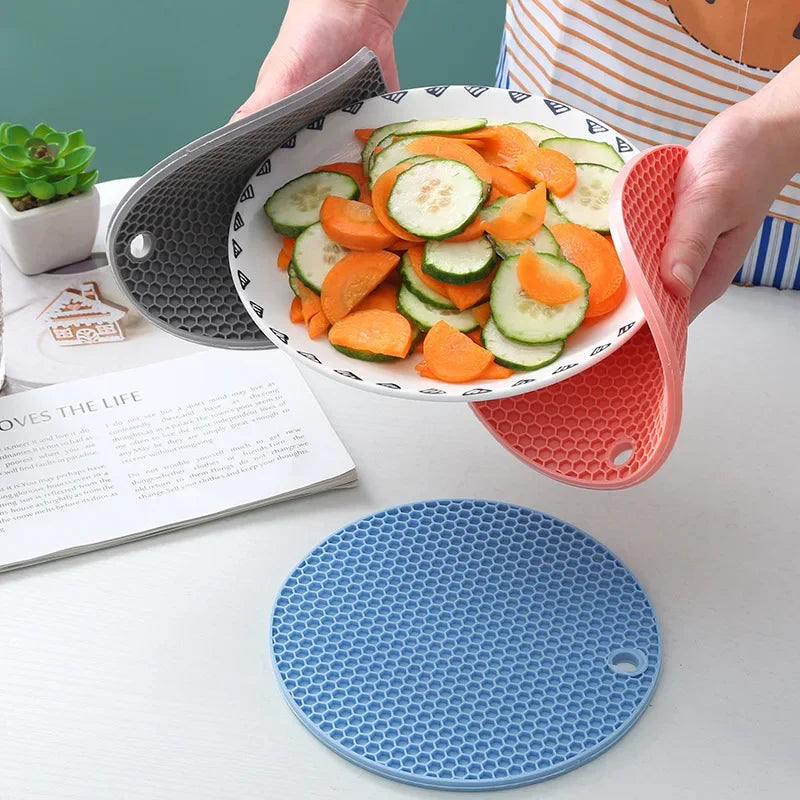 Multifunction Heat Resistant Silicone Mat Drink Cup Coasters Anti-scalding Anti-slip Heat Insulation Pot Mat Kitchen Accessories