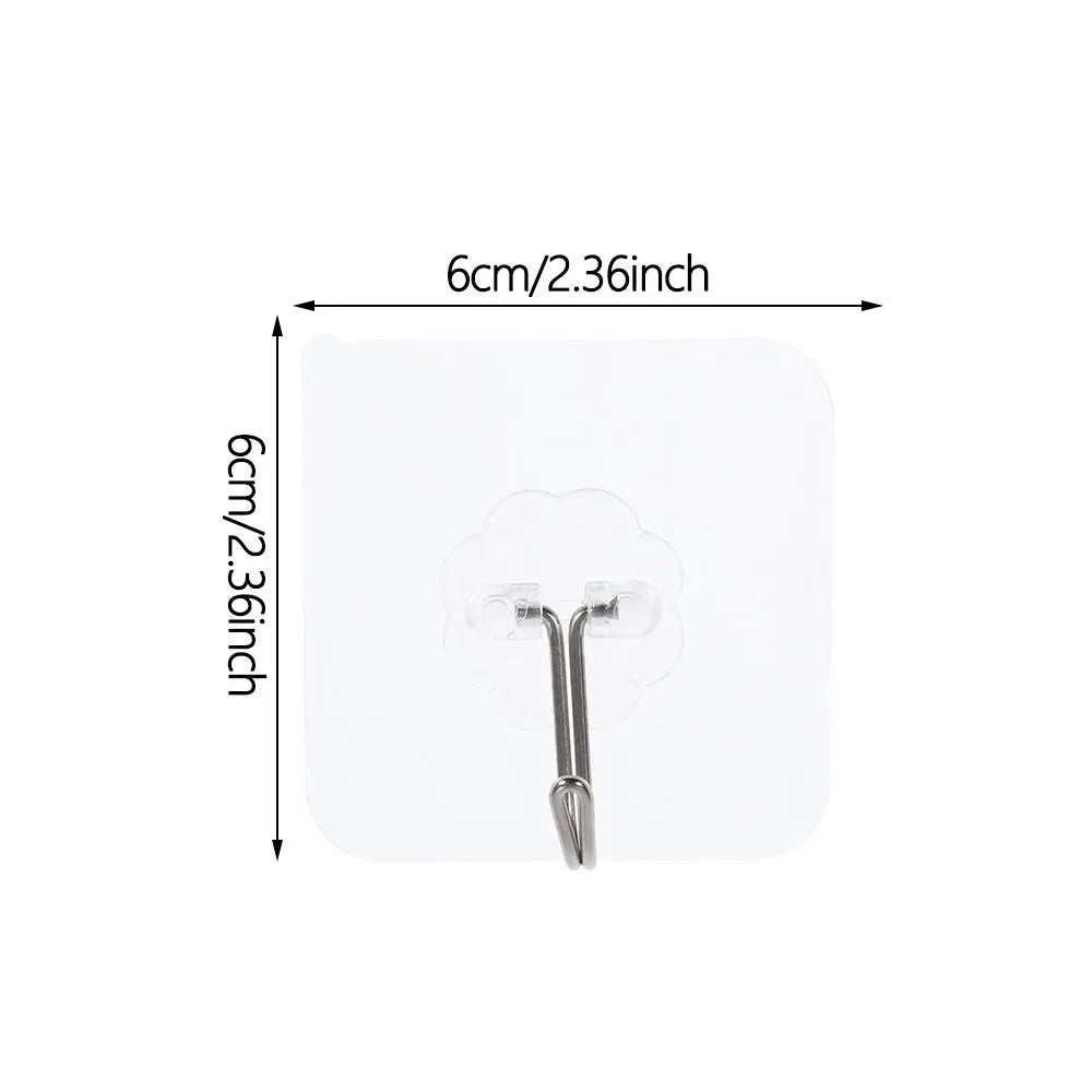 1/3Pcs Transparent Self Adhesive Hooks Seamless Wall Hangers Waterproof Oilproof Reusable Hanging Hook for Kitchen Bath