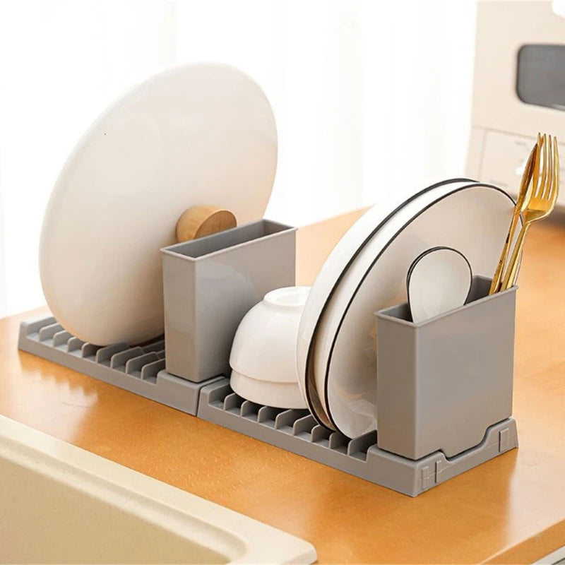 Space Saving Kitchen Dish Drainer Drying Rack Kitchen Supplies with Cup Holder Dropshipping