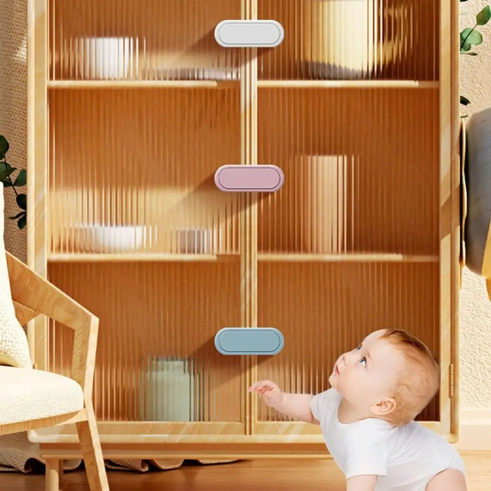 New ABS Child Safety Lock Protection Freezer Cabinet Door Multi-function Housing Safety Cupboard Closing Buckle Refrigerator