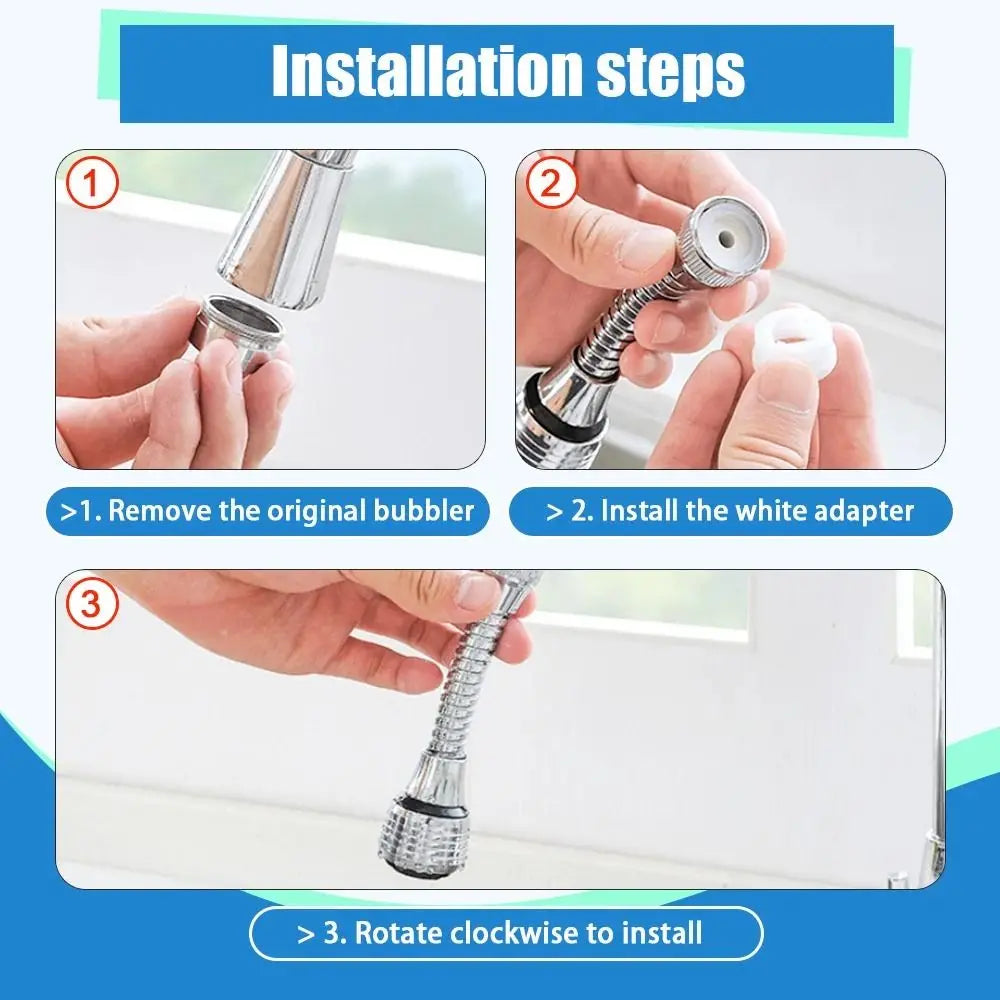1Set Dual Mode Booster Nozzle Extender 360 Degree Faucet Water Saver Universal Rotating Bubbler Bathroom Kitchen Tools Dual Mode