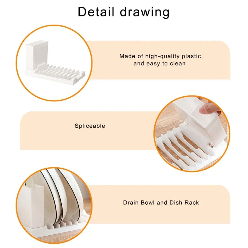 Space Saving Kitchen Dish Drainer Drying Rack Kitchen Supplies with Cup Holder Dropshipping
