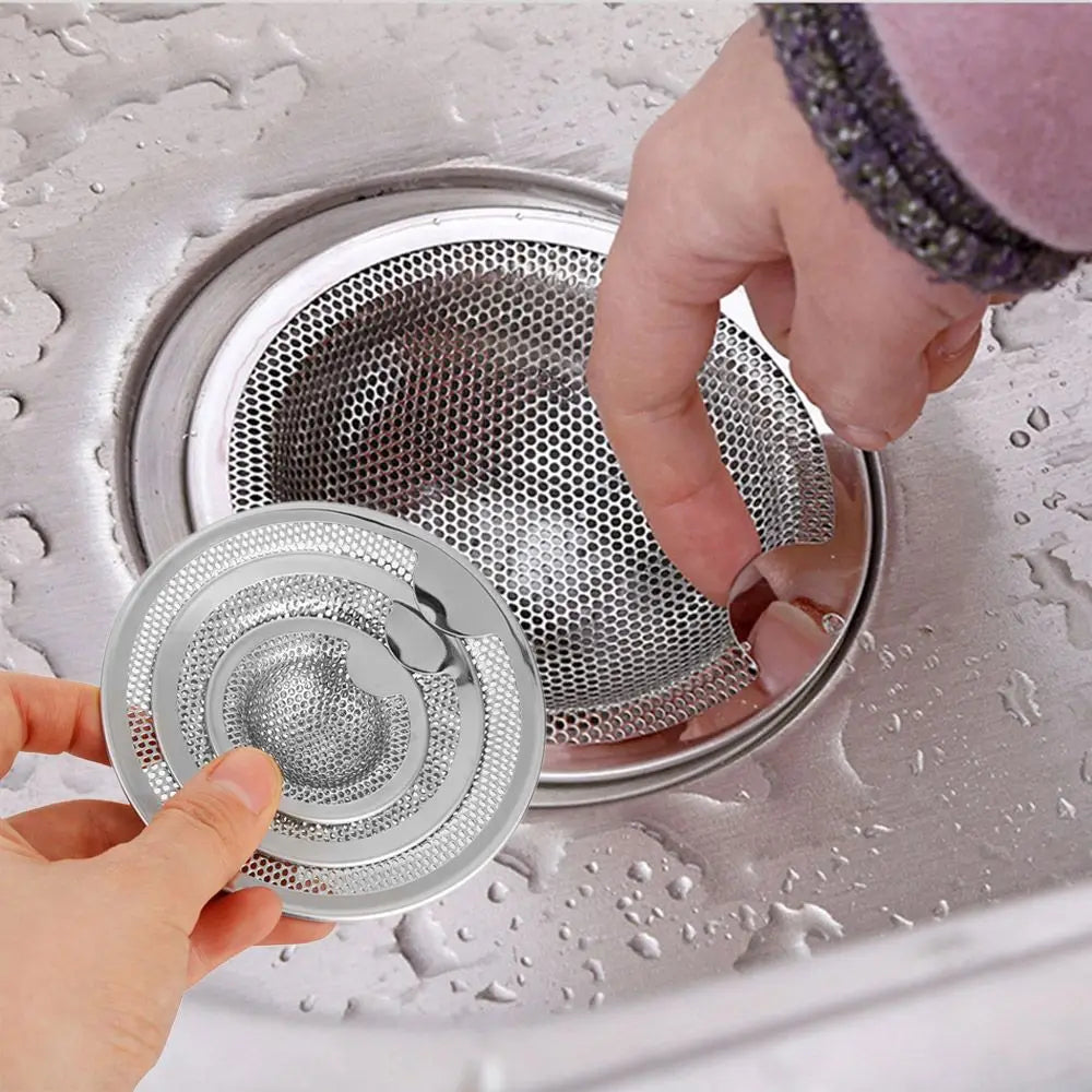 Kitchen Sink Filter Stainless Steel Mesh Sink Strainer Filter Bathroom Sink Strainer Drain Hole Filter Trap Waste Screen