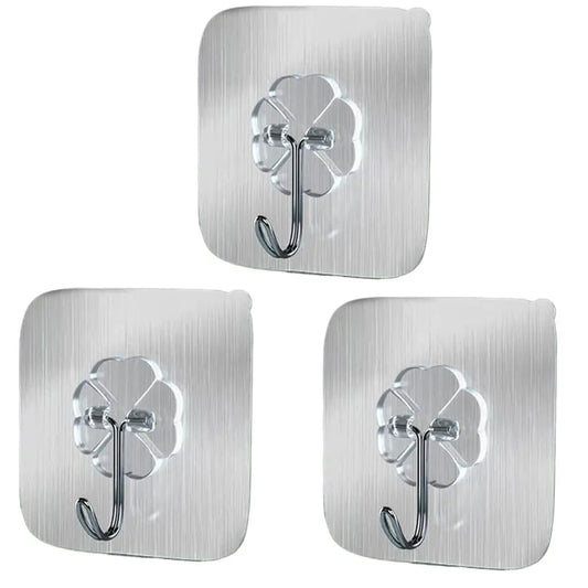 1/3Pcs Transparent Self Adhesive Hooks Seamless Wall Hangers Waterproof Oilproof Reusable Hanging Hook for Kitchen Bath