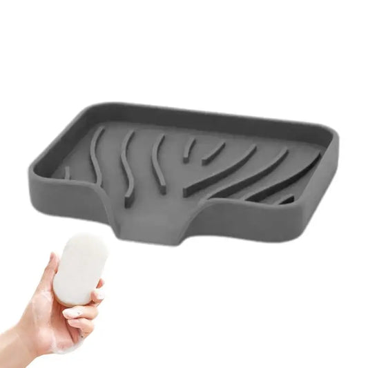 Soap Dish For Kitchen Sink Silicone Tray Bathroom Tray Sponge Holder Sink Organizer Kitchen Soap Tray Creative Sink Soap Holder